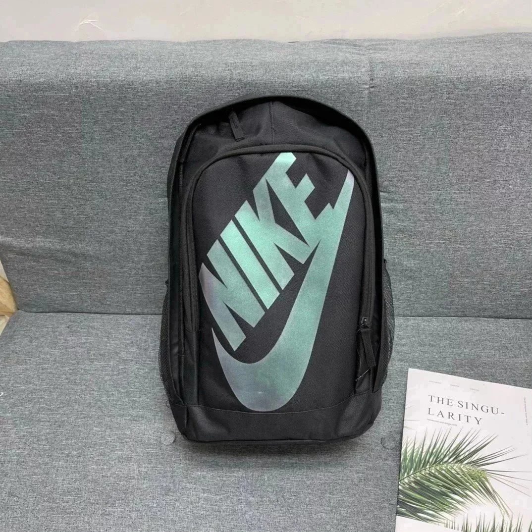 Nike Heritage Backpack Black with Holographic Green Swoosh - 1