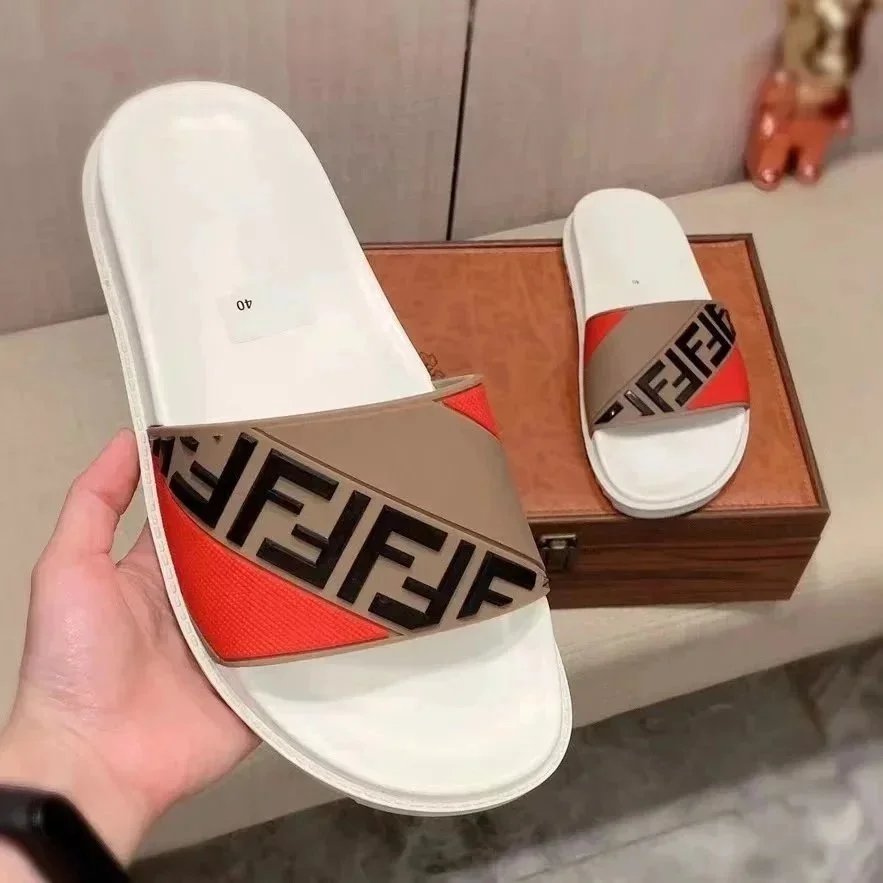 Fendi FF Logo Slide Sandals Black and White - 6