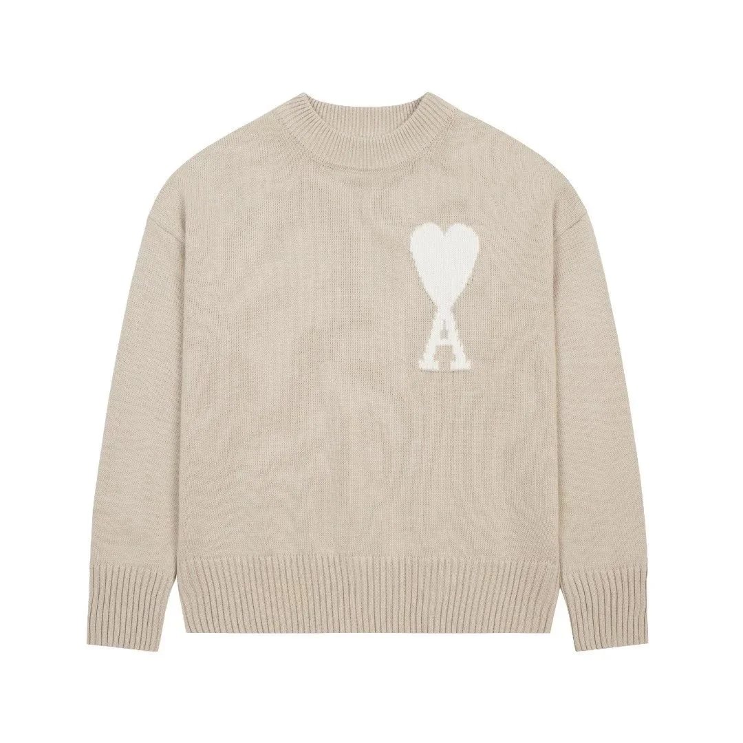 Ami Paris Heart Logo Cardigan Gray Sweater - 9