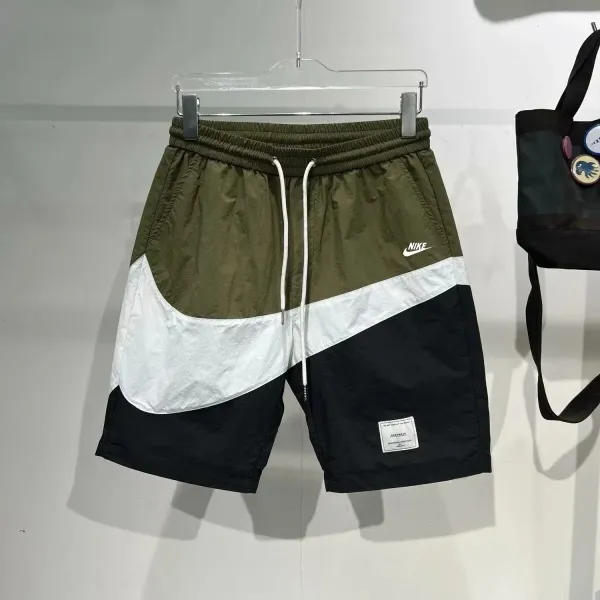 Nike Colorblock Windbreaker Shorts Army Green/White/Black - 1
