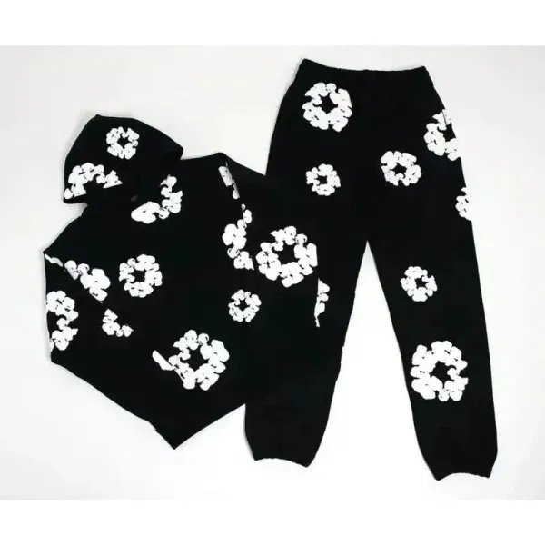 Gallery Dept Floral Print Black Hoodie and Sweatpants Set - 1