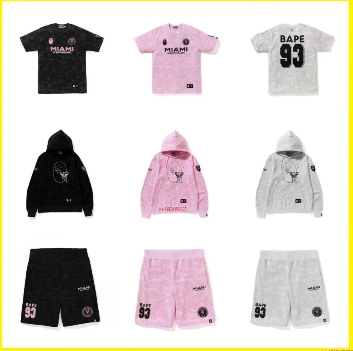 Bape x Inter Miami Camo T-Shirt and Shorts Set