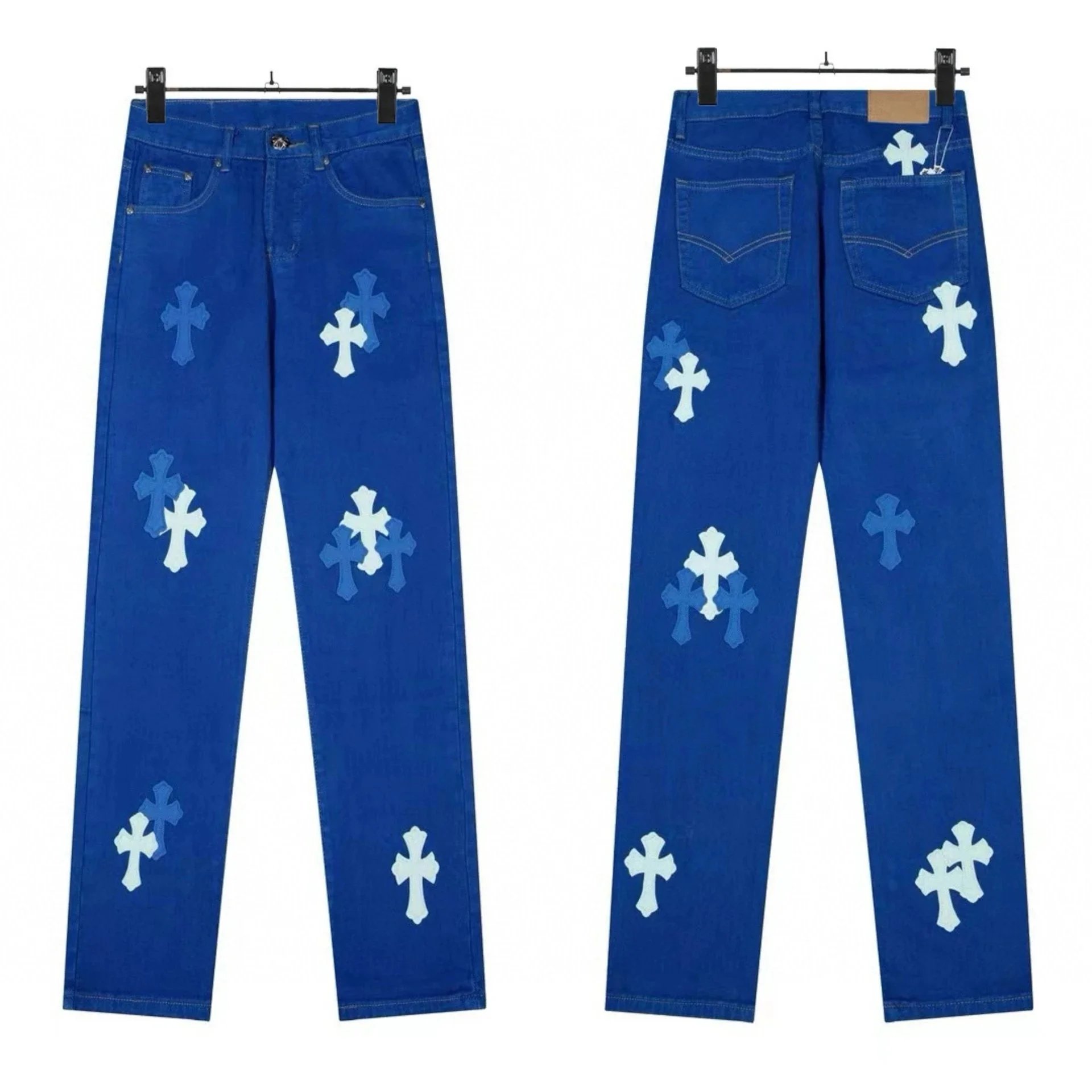 Chrome Hearts Cross-Embellished Yellow Denim Jeans - 3