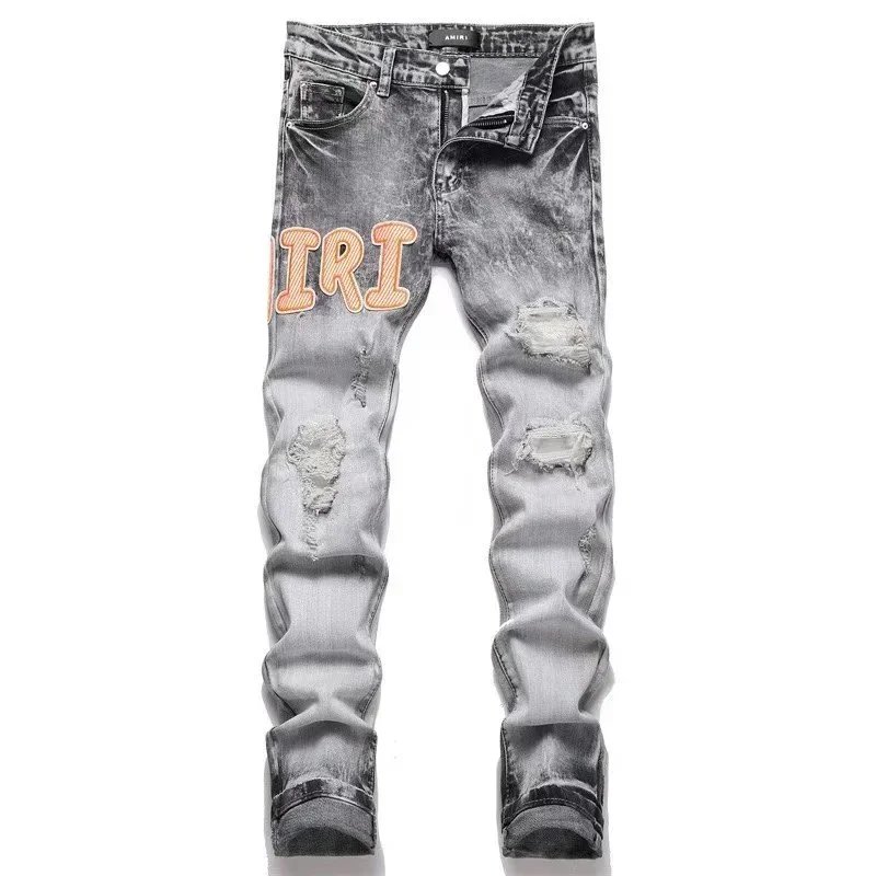 Gallery Dept. Distressed Graphic Jeans Gray - 3