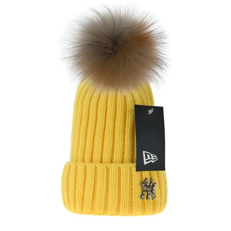 UGG Knit Beanie with Raccoon Fur Pom-Pom Pink Hat - 9