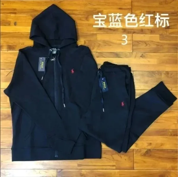 Polo Ralph Lauren Classic Fit Full-Zip Hoodie and Sweatpants Set Black - 1