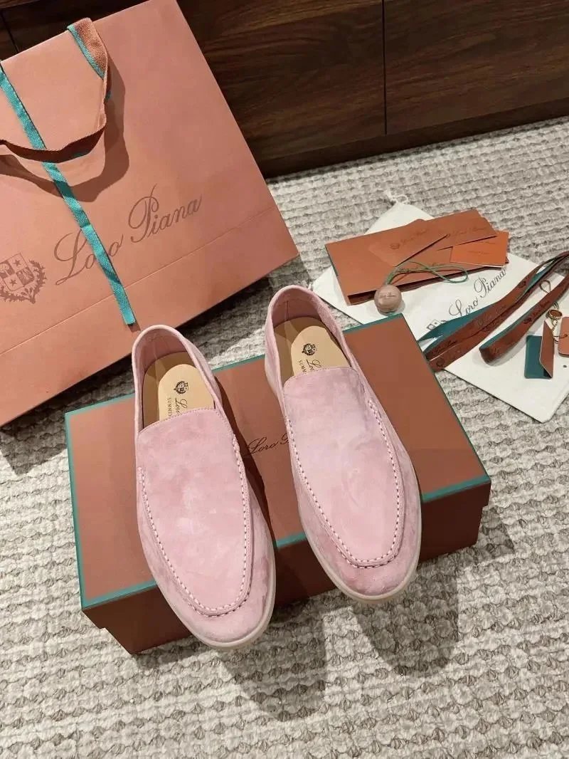 Loro Piana Soft Loafer Pink Suede Loafers - 1