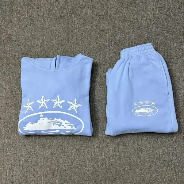 Stone Island Shadow Project Light Blue Yacht Logo Hoodie and Sweatpants Set - 1
