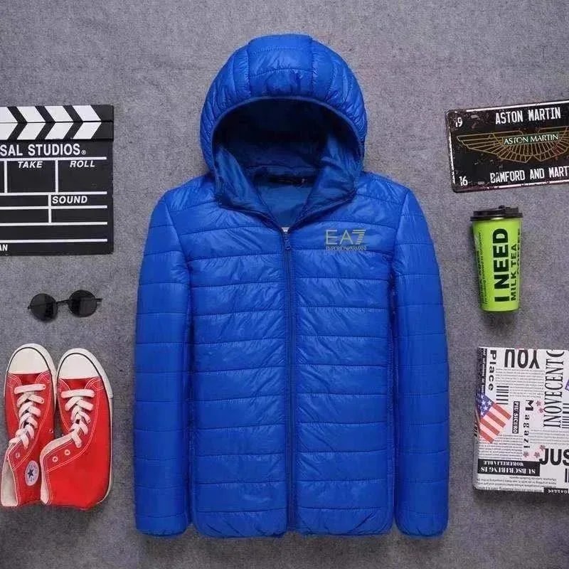EA7 Emporio Armani Lightweight Quilted Hooded Jacket Burgundy - 4