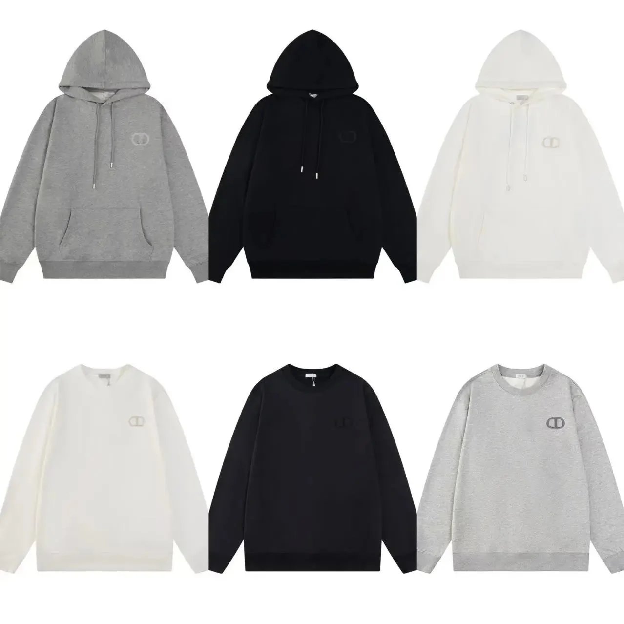 Dior CD Logo Embroidered Heather Gray Sweatshirt - 2