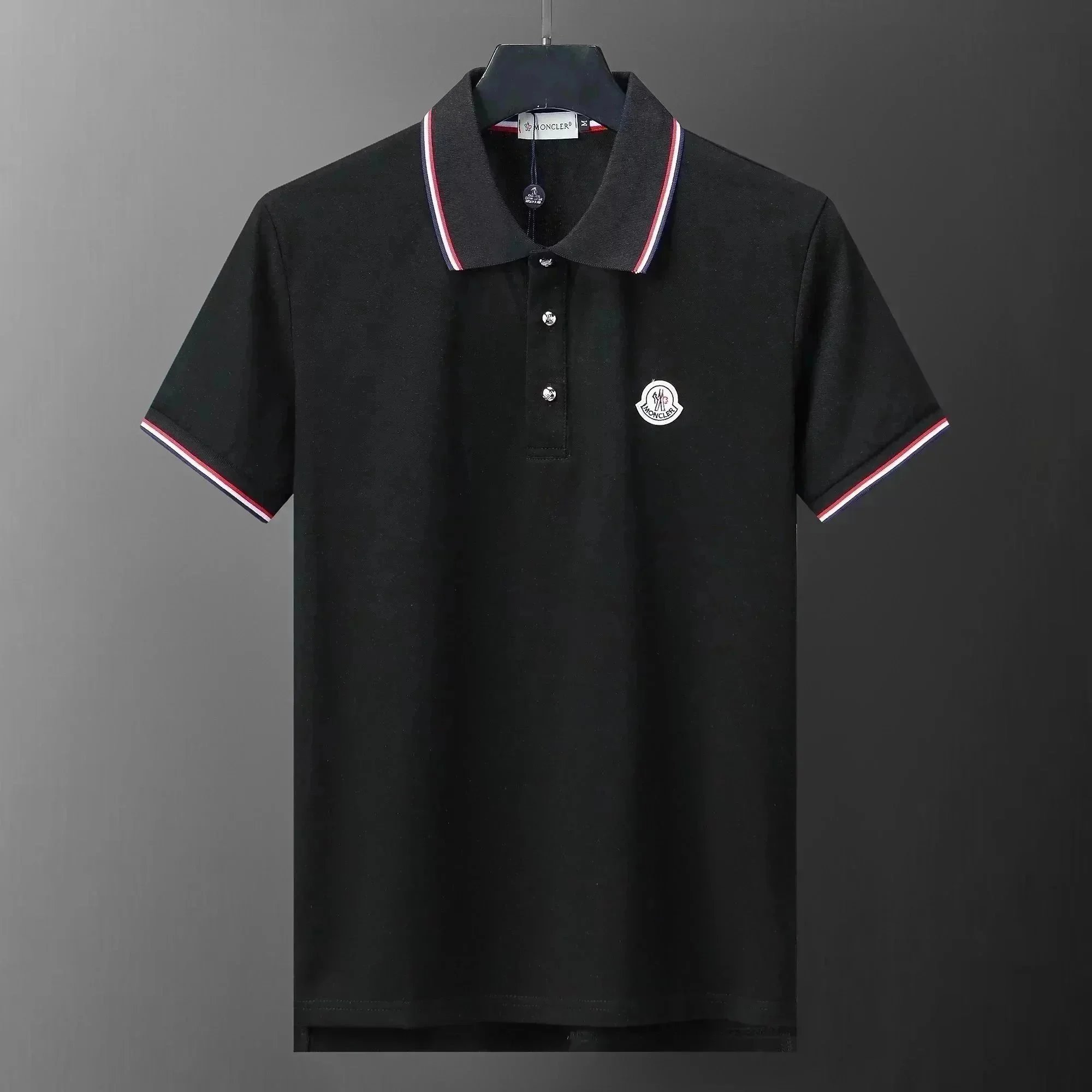 Moncler Polo White with Navy and Red Trim Polo - 9