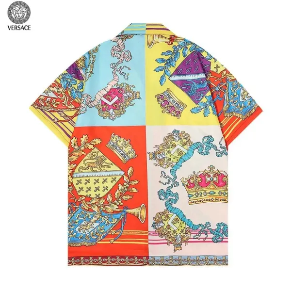 Versace Baroque Print Short-Sleeve Shirt Multicolor - 1