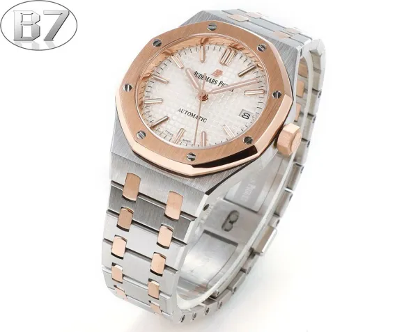 Audemars Piguet Royal Oak 37mm Two-Tone Rose Gold and Stainless Steel Mechanical Watch - 1