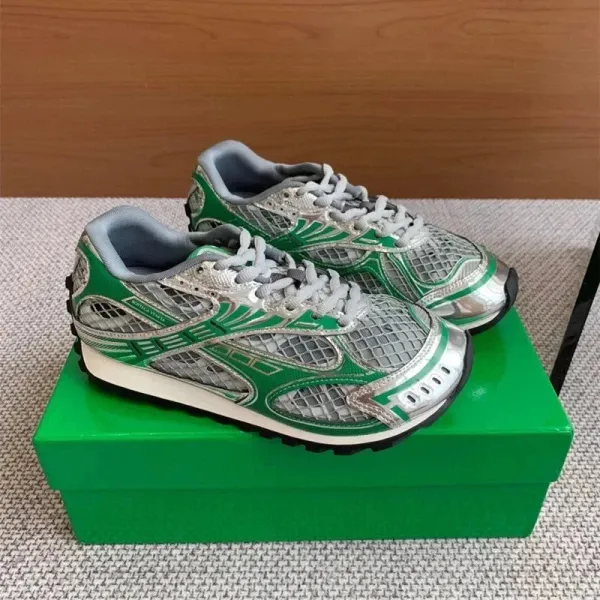 Asics Gel-Kayano 14 Green Silver Mesh Sneakers - 1