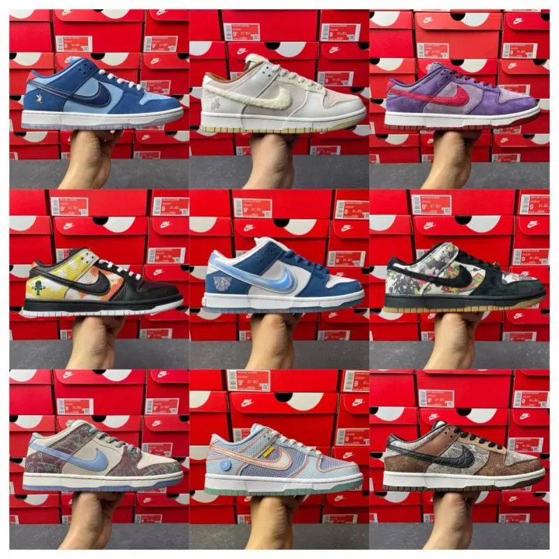 Nike Dunk Low Retro White/Blue Suede Sneakers - 2