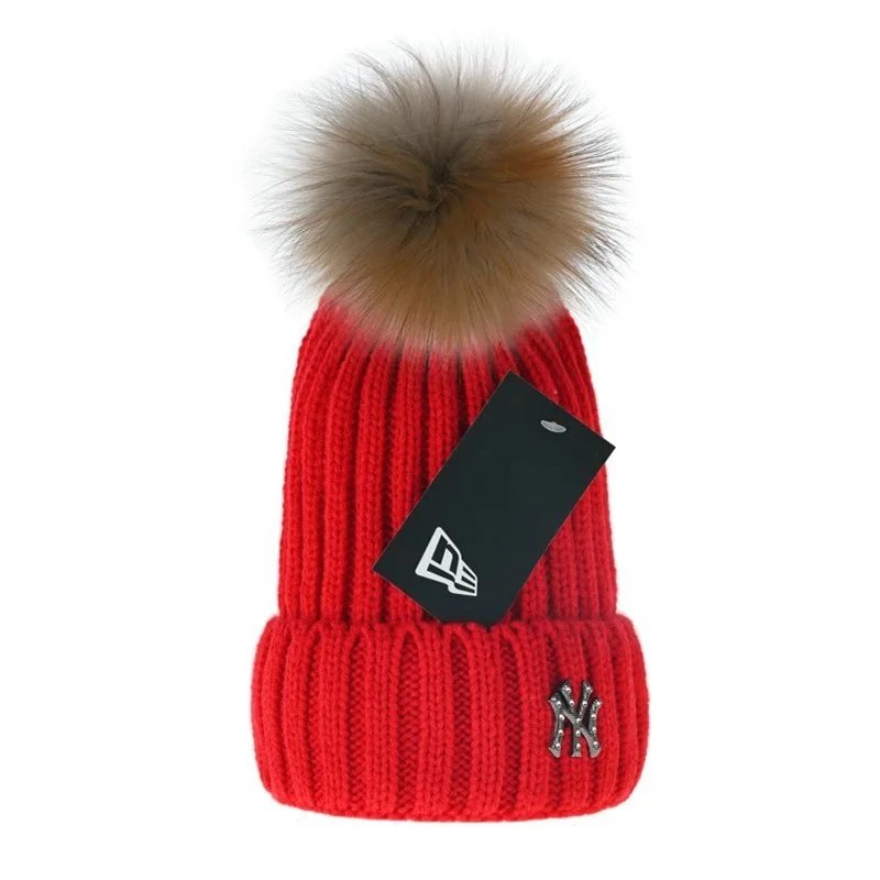 New Era MLB New York Yankees Pom-Pom Beanie Red - 1