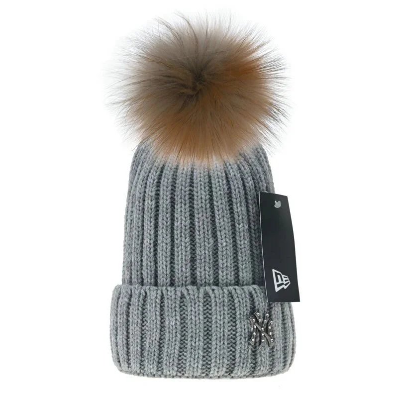 UGG Knit Beanie with Raccoon Fur Pom-Pom Pink Hat - 6