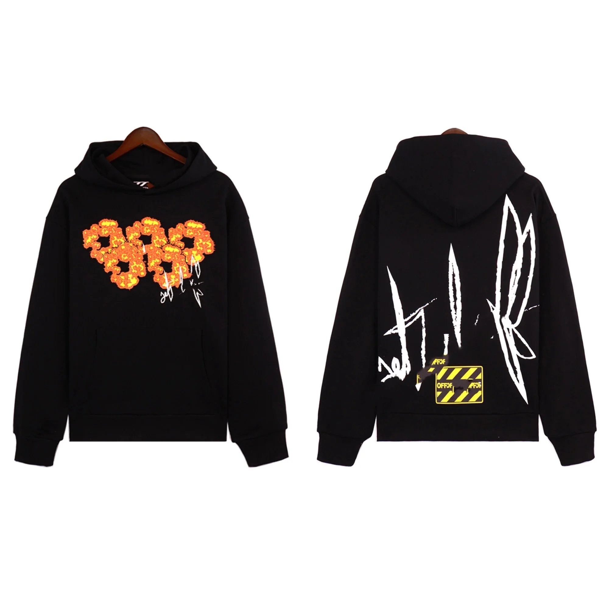 Custom Script Logo Black Hoodie with Gold Embroidery - 4
