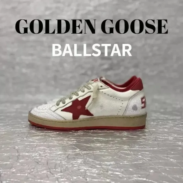 Golden Goose Ballstar White Red Star Sneakers - 1