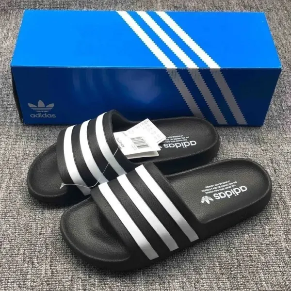 Adidas Originals Adilette Black/White Slippers - 1