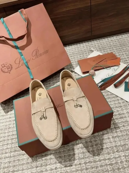 Loro Piana Gommino Loafer Beige Suede Loafers - 1