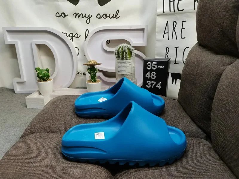 Adidas Yeezy Slide Bright Blue Slippers - 1
