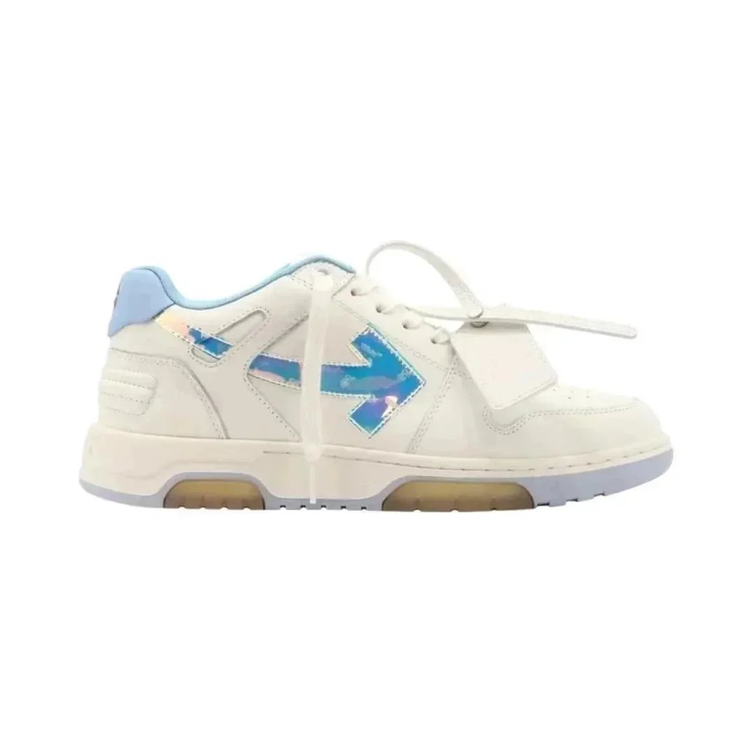 Off-White Diagonal Arrow Low Top Holographic White Sneakers - 1