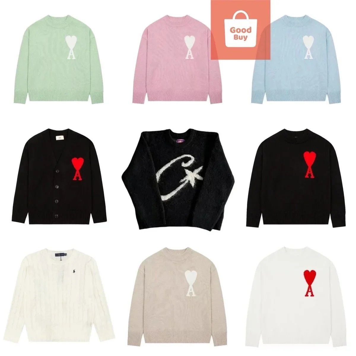 Ami Paris de Coeur Heart Logo Knit Sweater