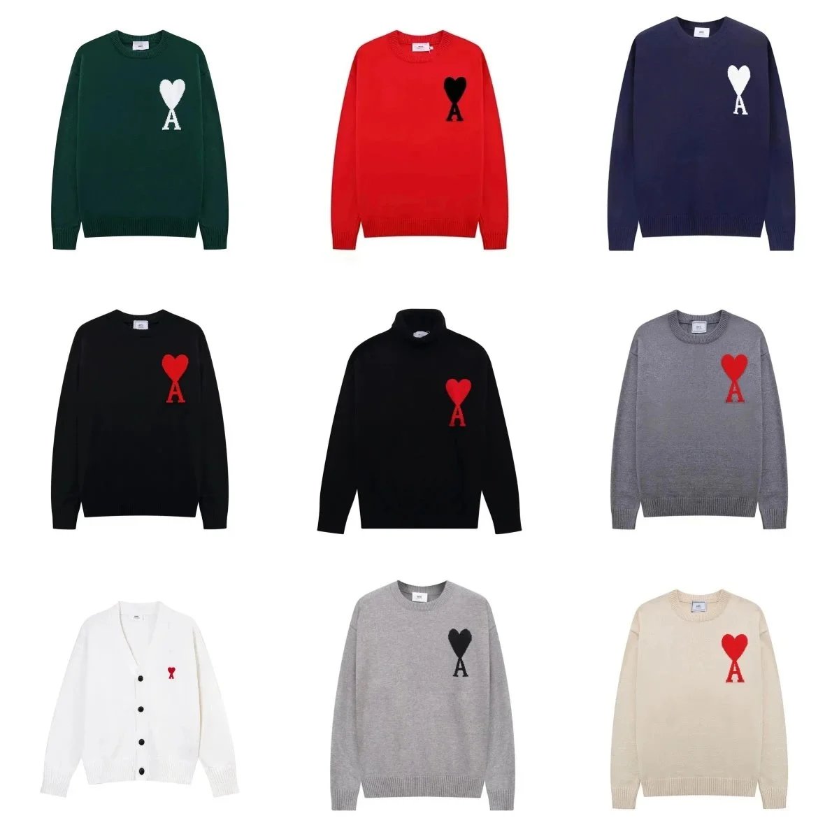 Ami Paris de Coeur Heart Logo Knit Sweater