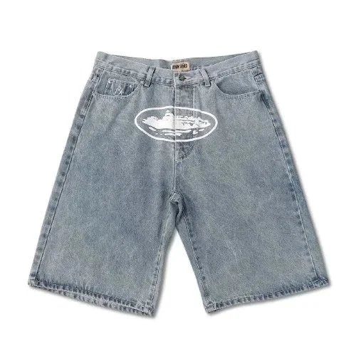 Gallery Dept. Oval Print Denim Shorts Light Wash