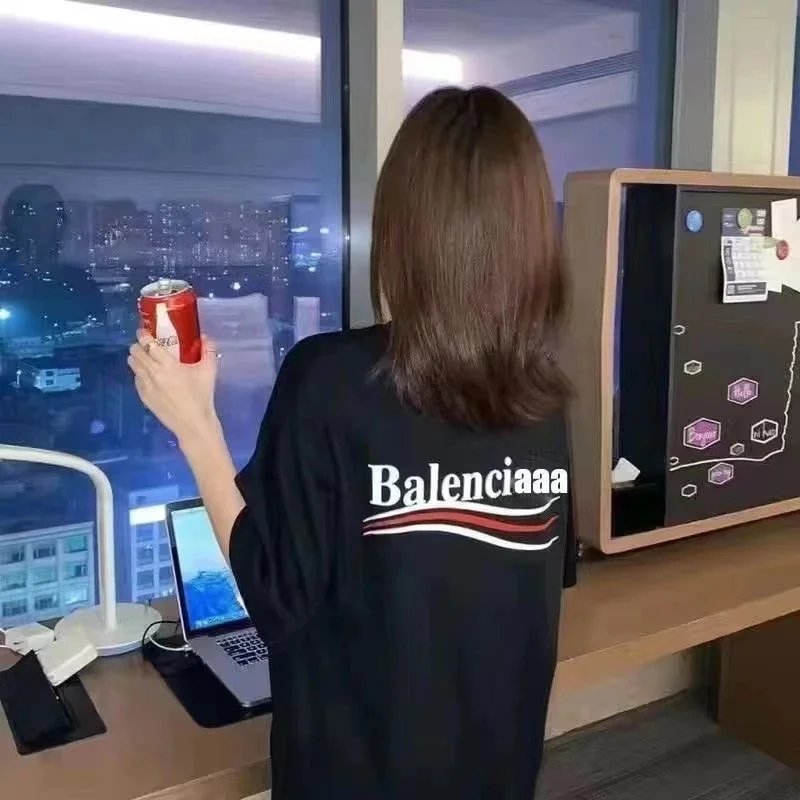 Balenciaga Flame Logo T-Shirt Black - 8