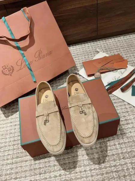 Loro Piana Gommino Loafer Beige Suede Loafers - 1