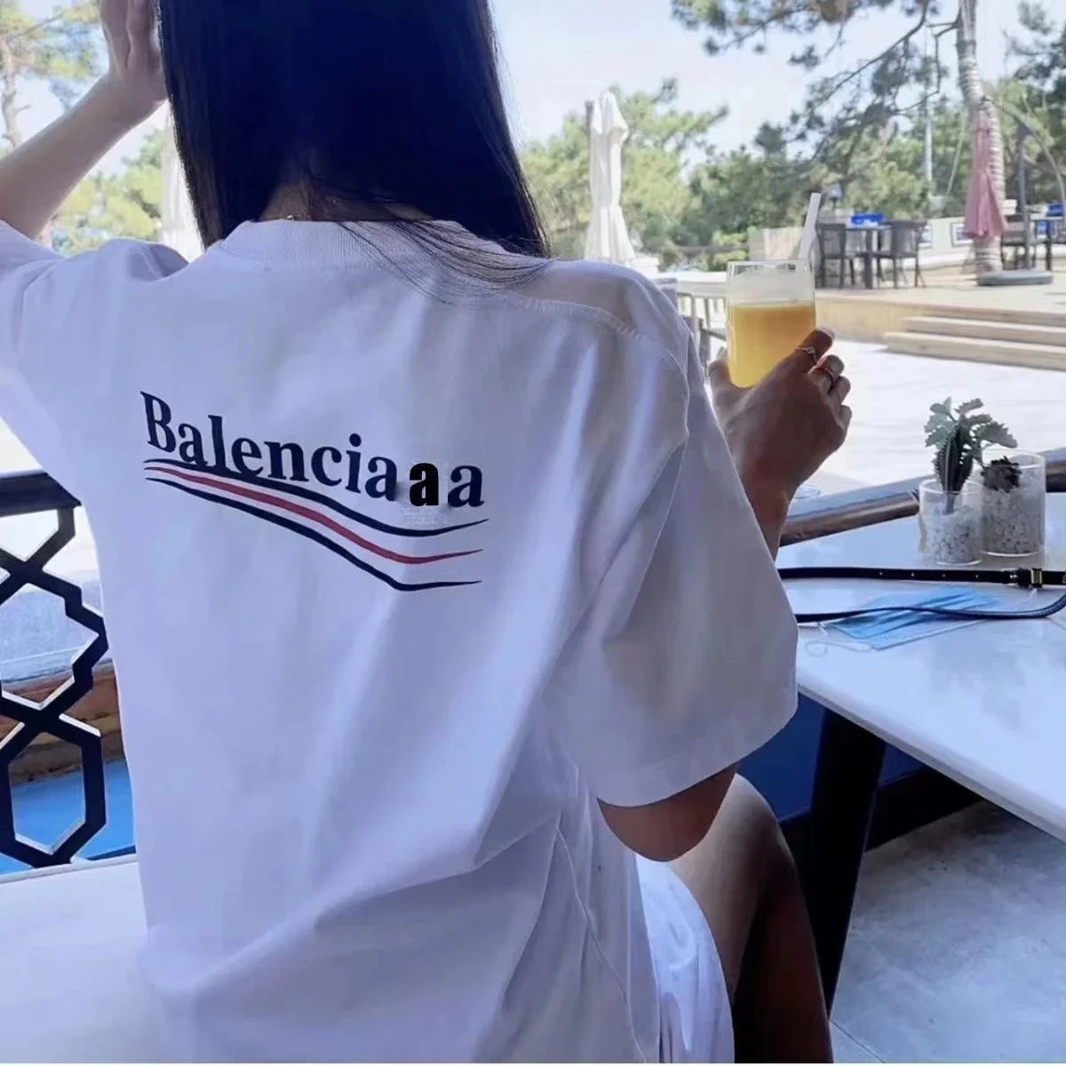 Balenciaga Flame Logo T-Shirt Black - 7