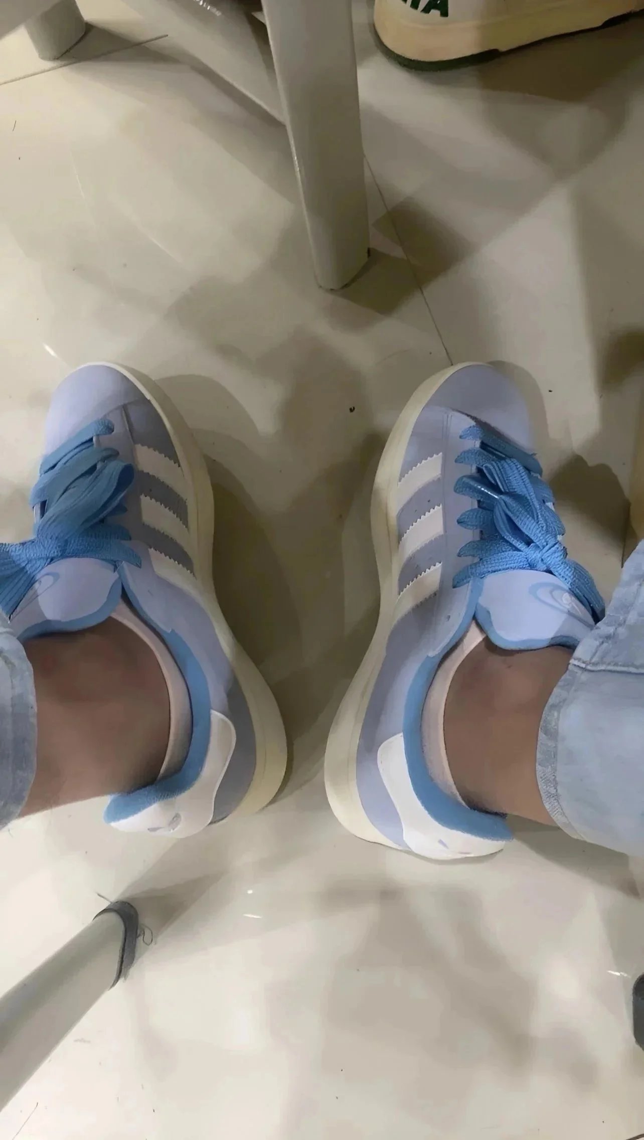 Adidas Originals Campus Blue and Gray Suede Sneakers - 7