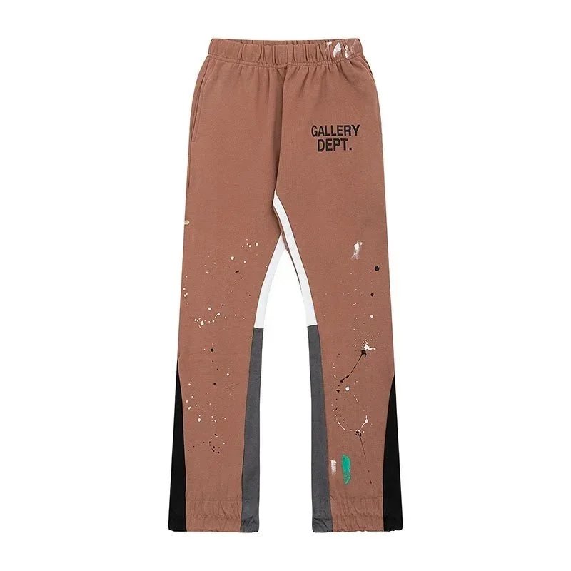 Gallery Dept Paint-Splatter Wide-Leg Sweatpants Gray - 10