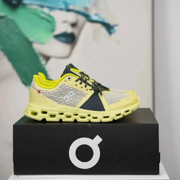 On Cloudmonster Lime Yellow Running Shoes - 1