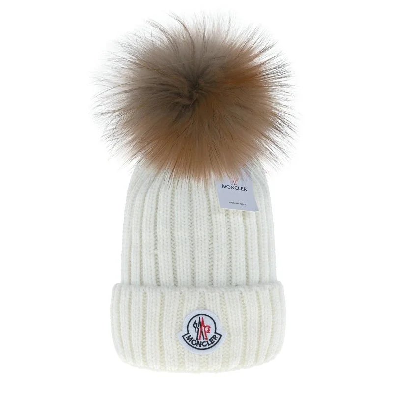 UGG Knit Beanie with Raccoon Fur Pom-Pom Pink Hat - 4