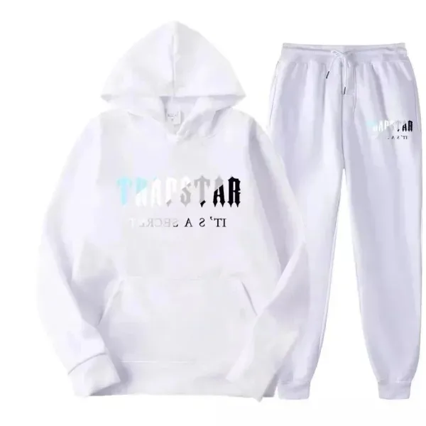 Travstar Graphic Hoodie and Sweatpants Set White - 1