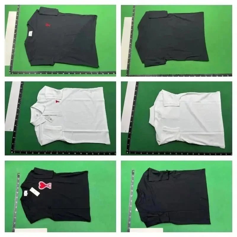 Ami Paris Classic Polo Black with Red Heart Logo Polo - 3
