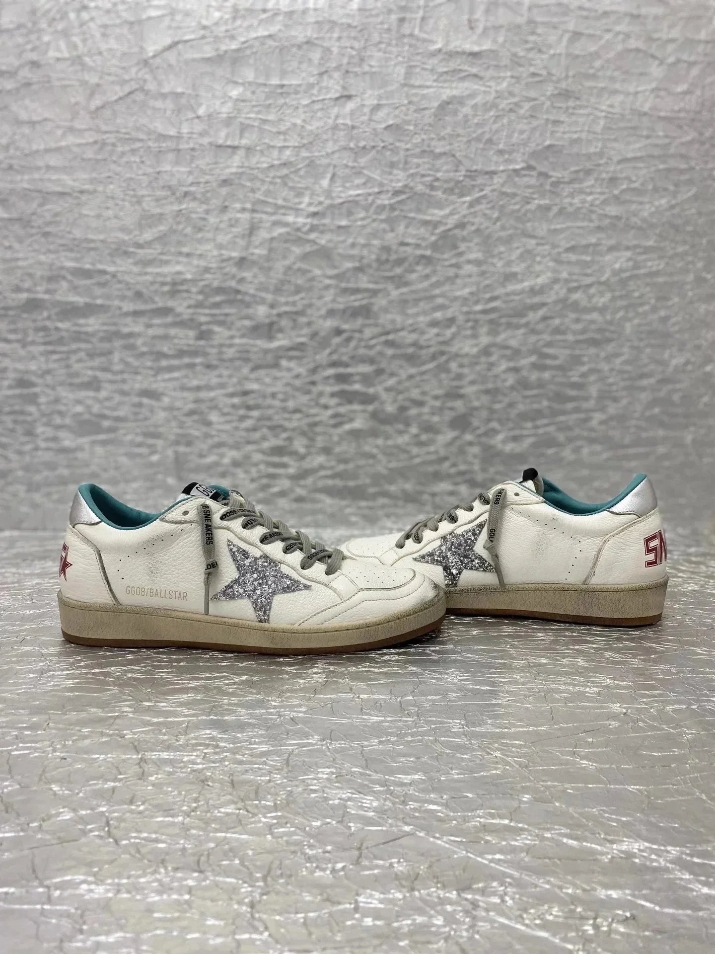 Golden Goose Ballstar White Glitter Star Sneakers - 3