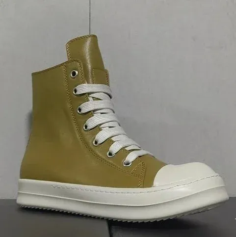 Rick Owens DRKSHDW Ramones High-Top Olive Green Sneakers - 1