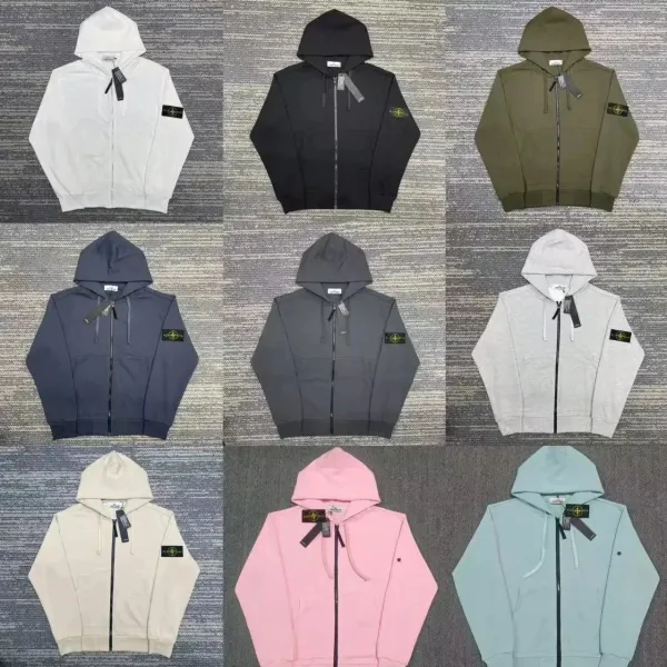 Stone Island Compass Patch Zip-Up Hoodie Navy - 2