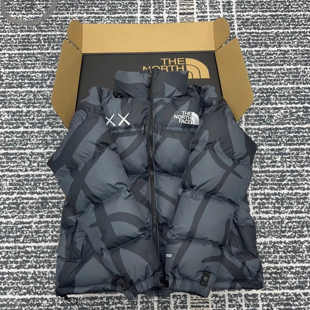The North Face x KAWS Nuptse Jacket White Gray Camo Down-Jacket - 3