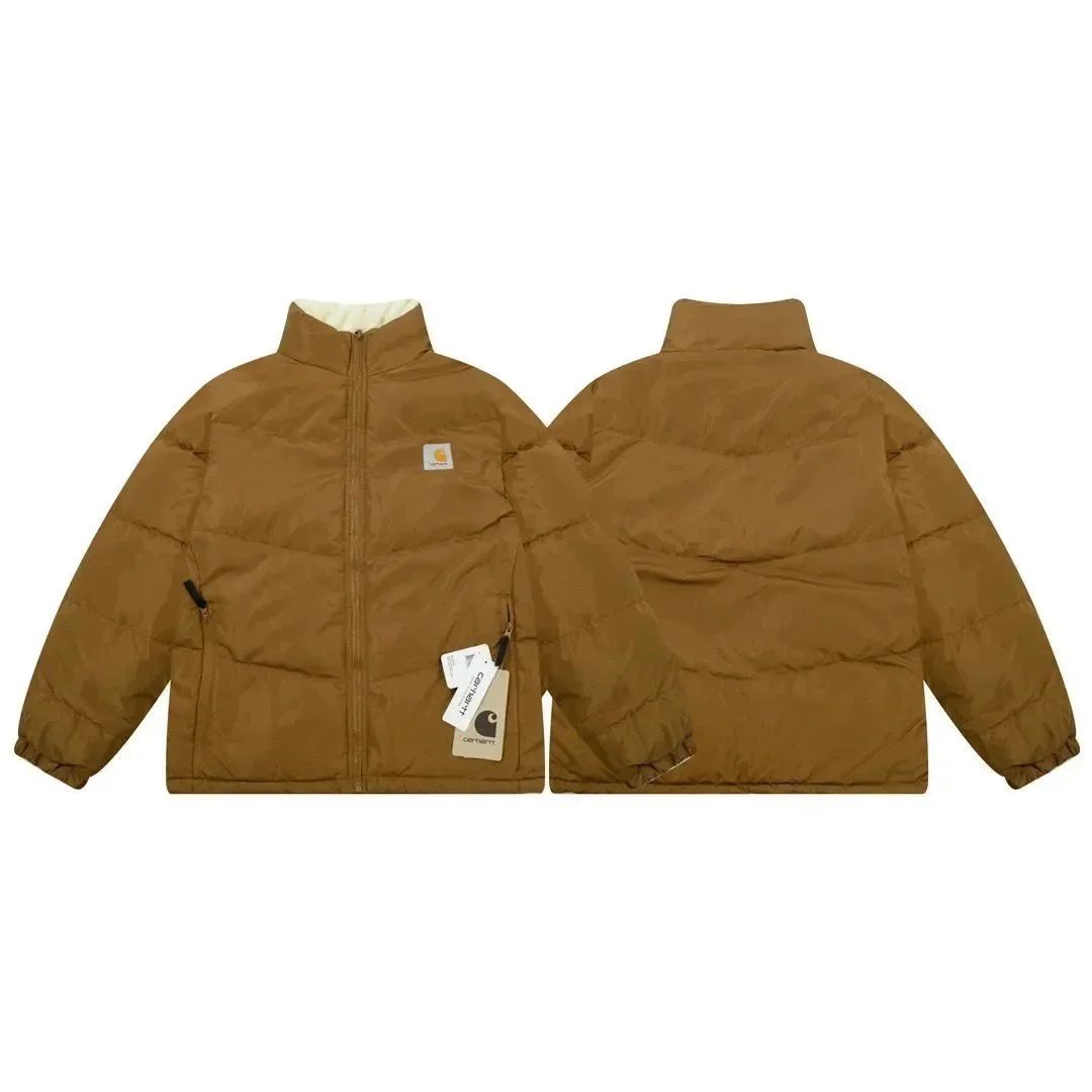 Carhartt Work In Progress Reversible Puffer Jacket Olive Green / Tan Faux Fur - 11