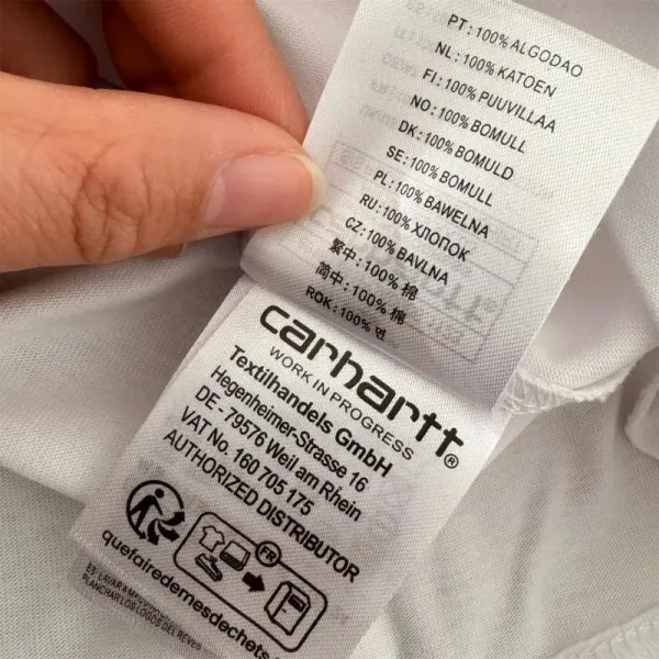 Carhartt Work In Progress Carhartt WIP Logo Embroidered White T-Shirt T-Shirts - 50