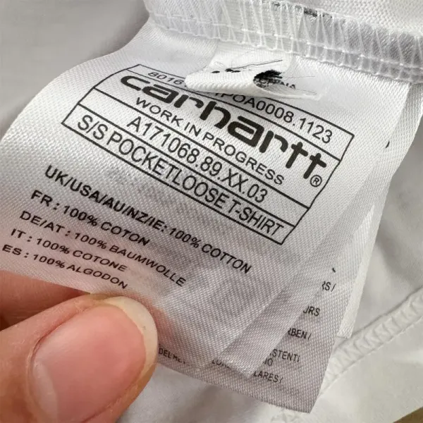 Carhartt Work In Progress Carhartt WIP Logo Embroidered White T-Shirt T-Shirts - 51
