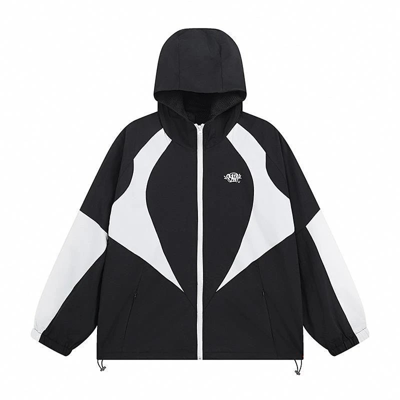 Embroidery Letter Splice Windbreaker Jacket photo 2