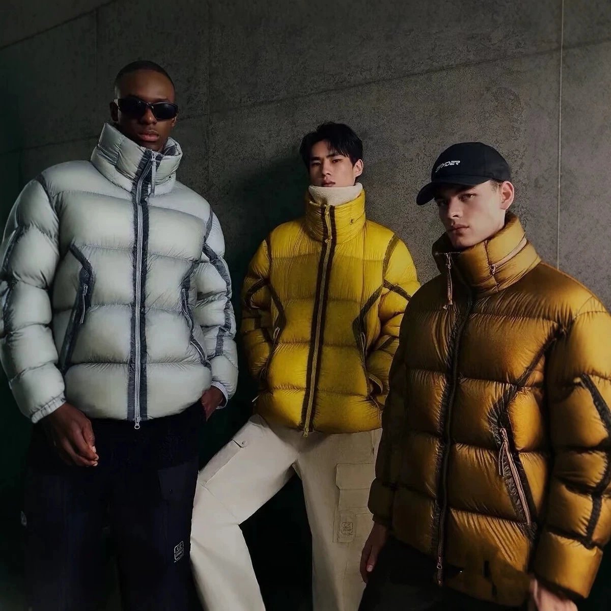 Winter Down Cotton Jacket with Hidden Hood