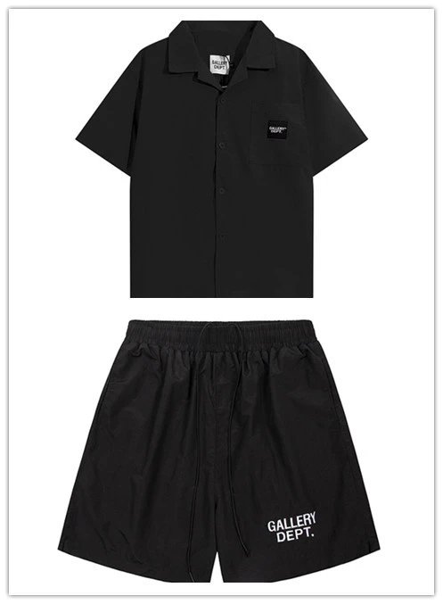 Gallery Dept Olive Green Camp Shirt and Shorts Set - 5