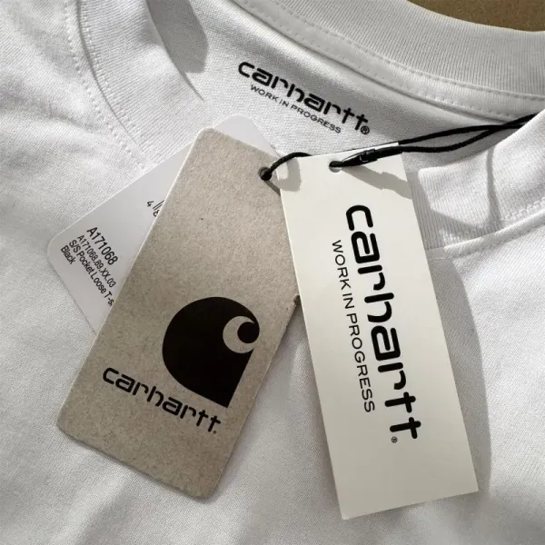 Carhartt Work In Progress Carhartt WIP Logo Embroidered White T-Shirt T-Shirts - 24